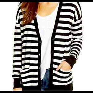 B&W stripe cardigan